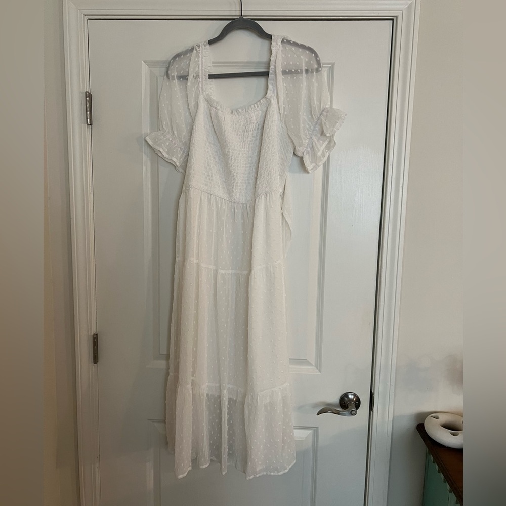 Amazon brand flowy white dress